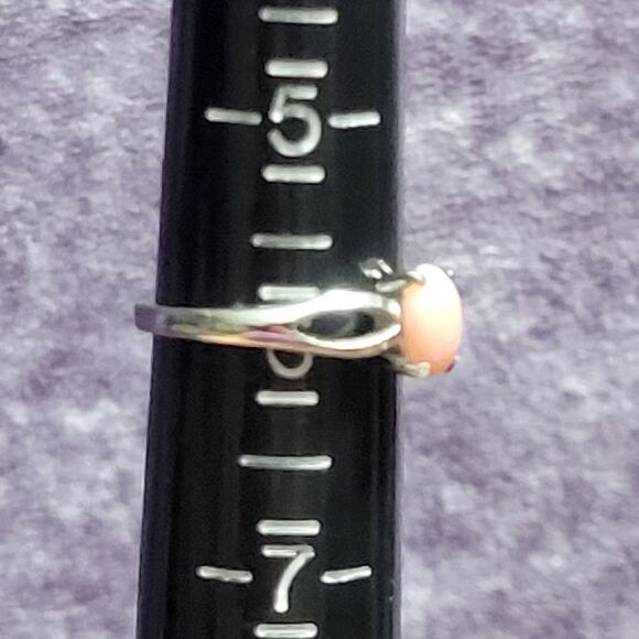 Oregon Peach Opal Solitare Ring Size 6 - Picture 10 of 13